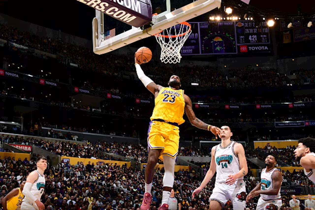 LeBron James has third straight triple-double as Lakers rally for 128-123 victory over Grizzlies