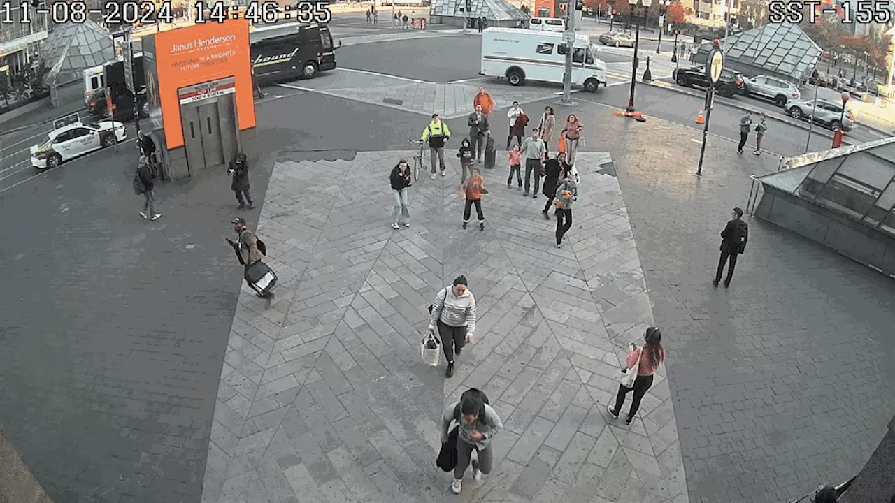 Video shows moment plank falls off skyscraper onto street in Boston, nearly hitting people