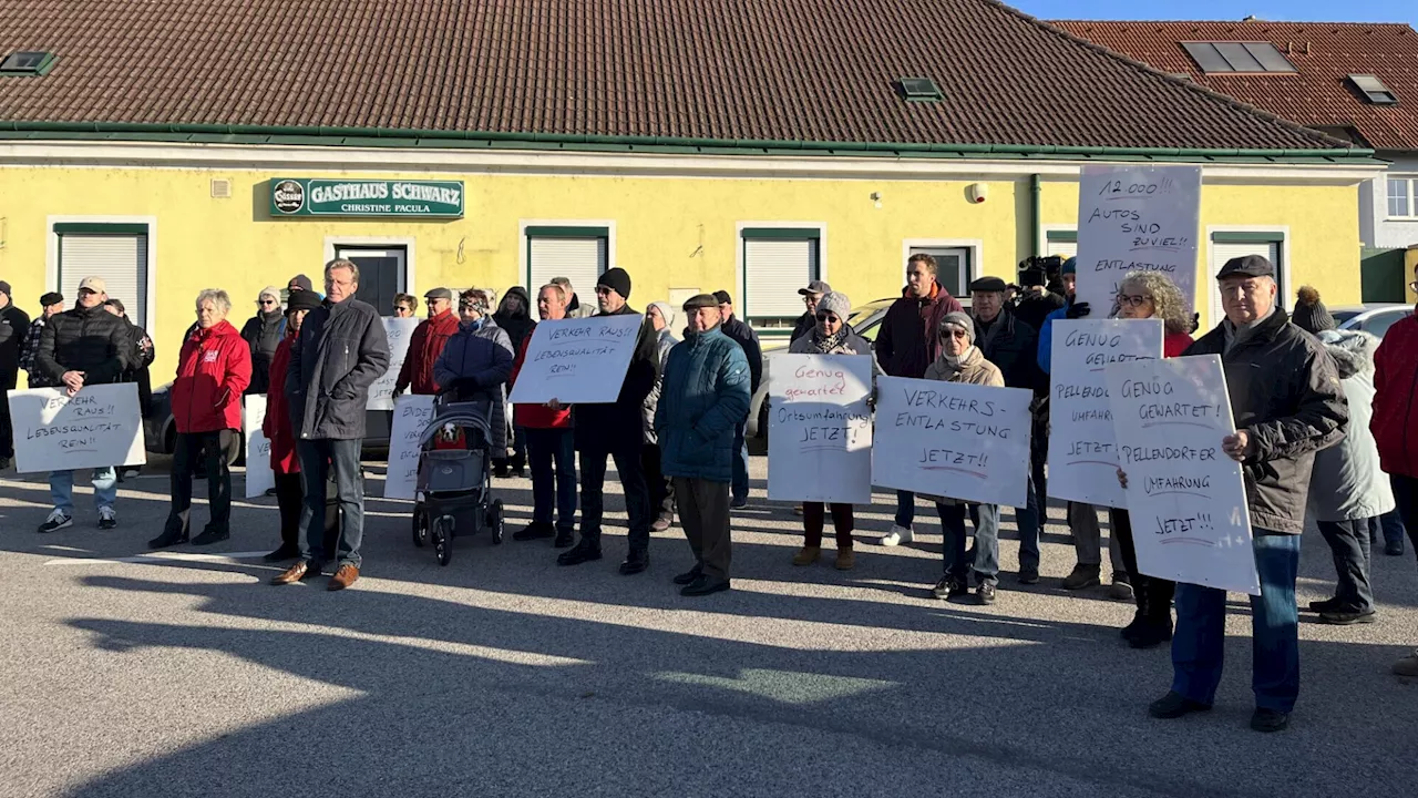 Demo! Pellendorfer gehen für Ortsumfahrung auf die Straße