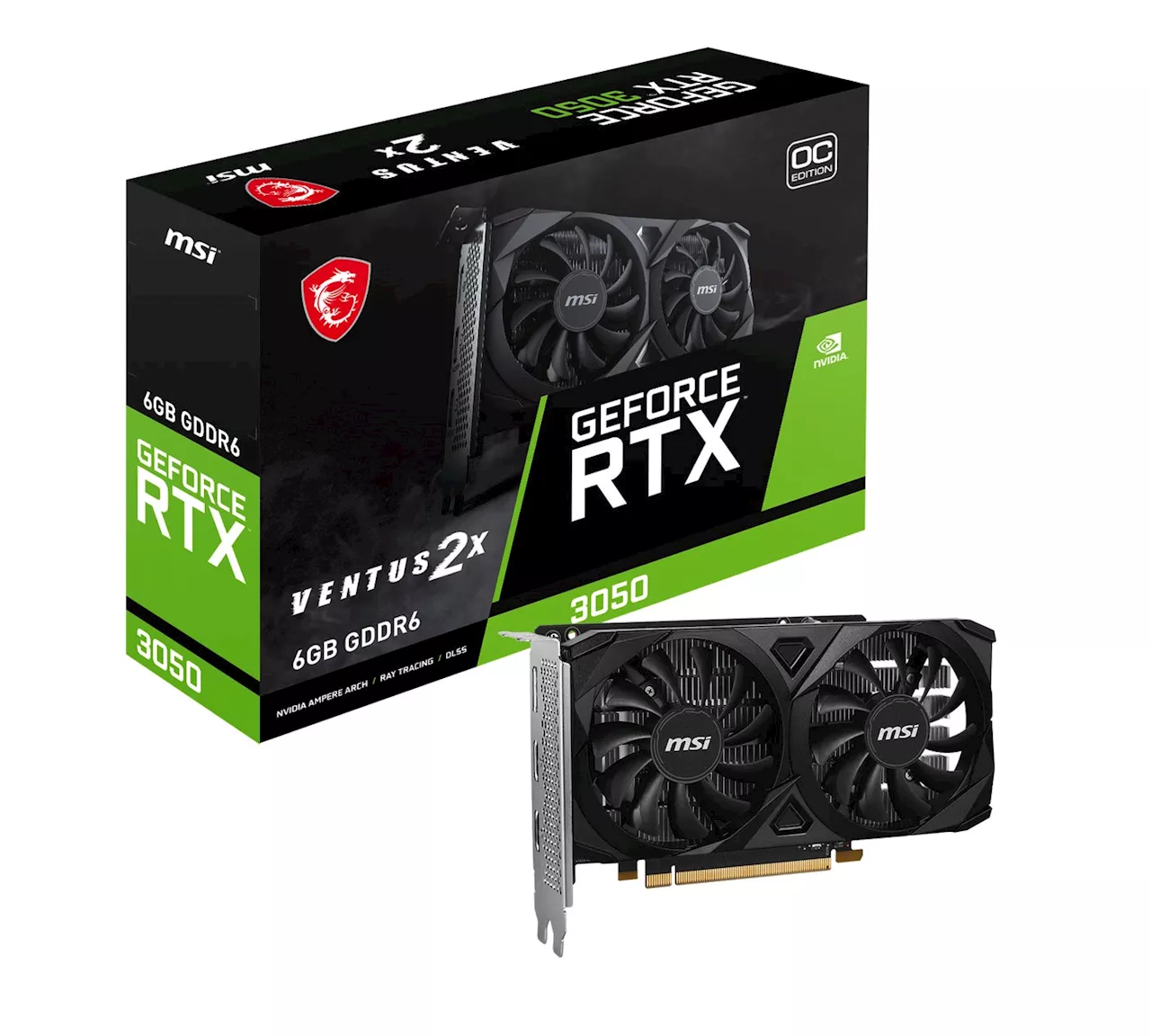 MSI、NVIDIA® GeForce RTX™ 3050を搭載したグラフィックスカード「GeForce RTX™ 3050 VENTUS 2X E 6G OC」を発売