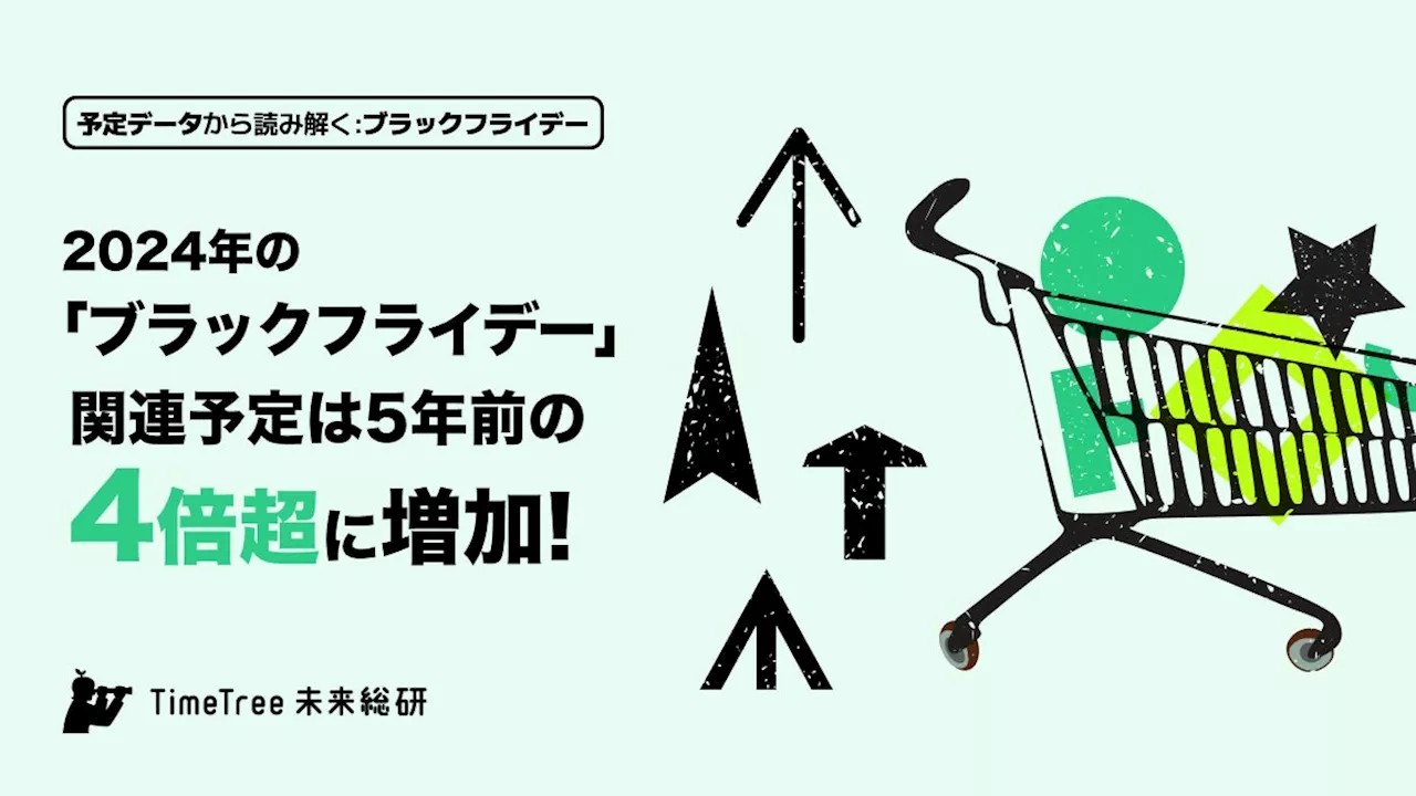 【未来データレポート 2024年11月版】予定データから読み解くブラックフライデー。2024年の「ブラックフライデー」関連予定は5年前の4倍超に増加！