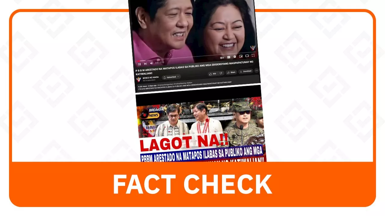 FACT CHECK: Marcos not arrested over illegal drugs