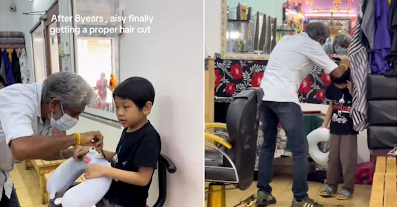 M'sian Mum Praises Barber For Bonding With Autistic Son, Giving First Haircut In 8 Years