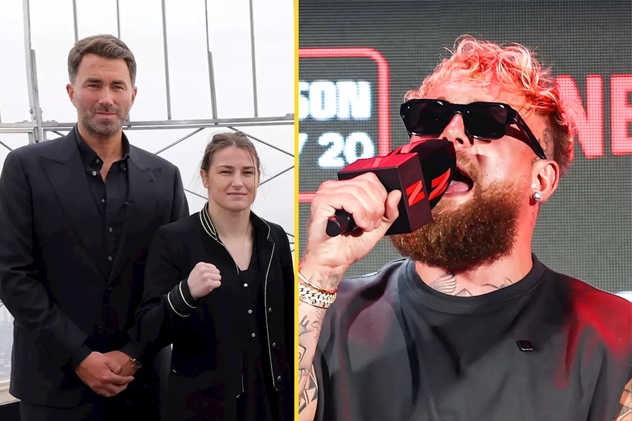 Jake Paul blasts Eddie Hearn with three-word insult after his bizarre request to be in Katie Taylor’s c...