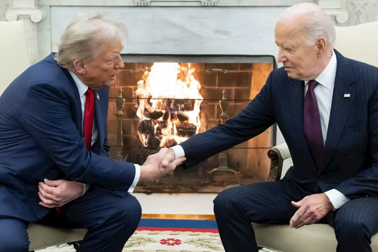 'Welcome back': Trump, Biden shake hands in White House