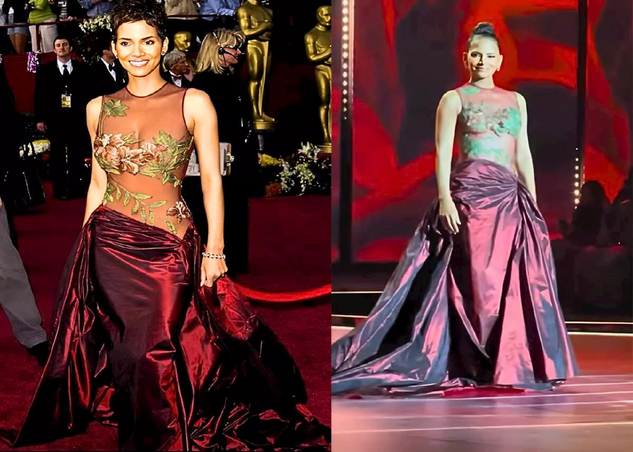 Halle Berry re-wears iconic 2002 Oscars gown on the runway