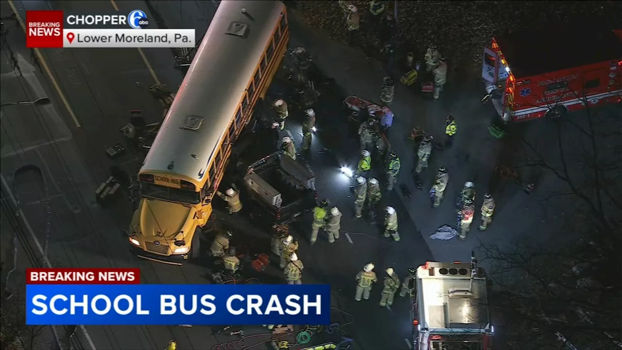 First responders rescue truck driver trapped under school bus after Montco crash