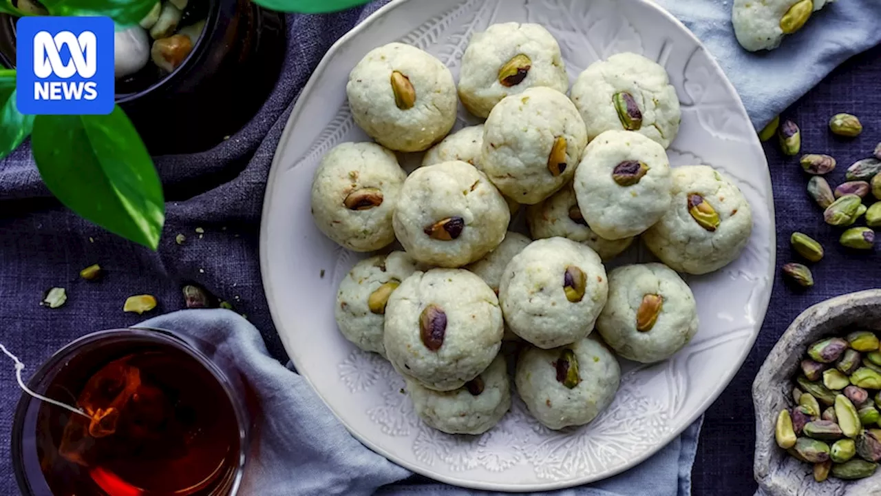 Buttery pistachio and rosewater biscuits in under 30 minutes