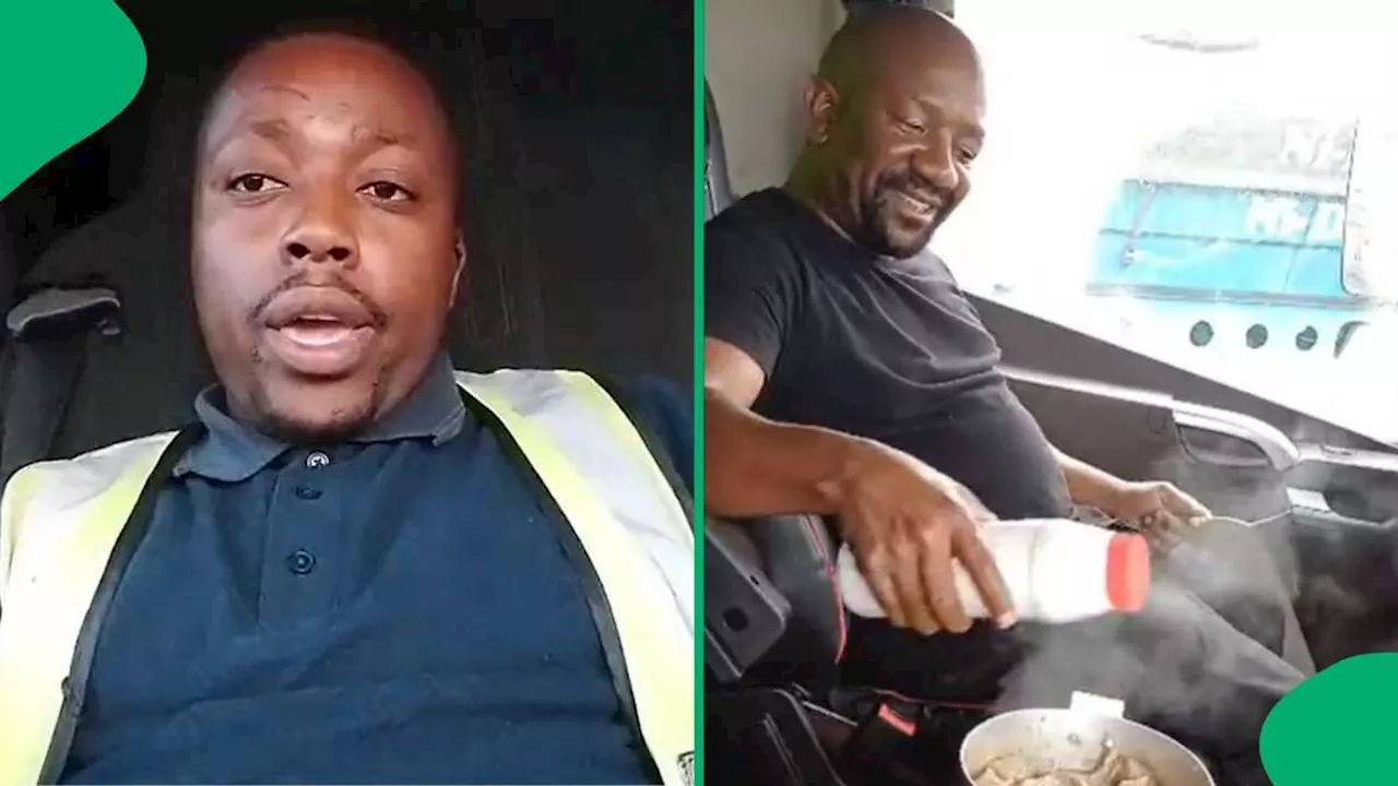 “Dlamini, Basop Blood Pressure”: Man Cooks Food Inside Truck, Leaving Mzansi in Stitches