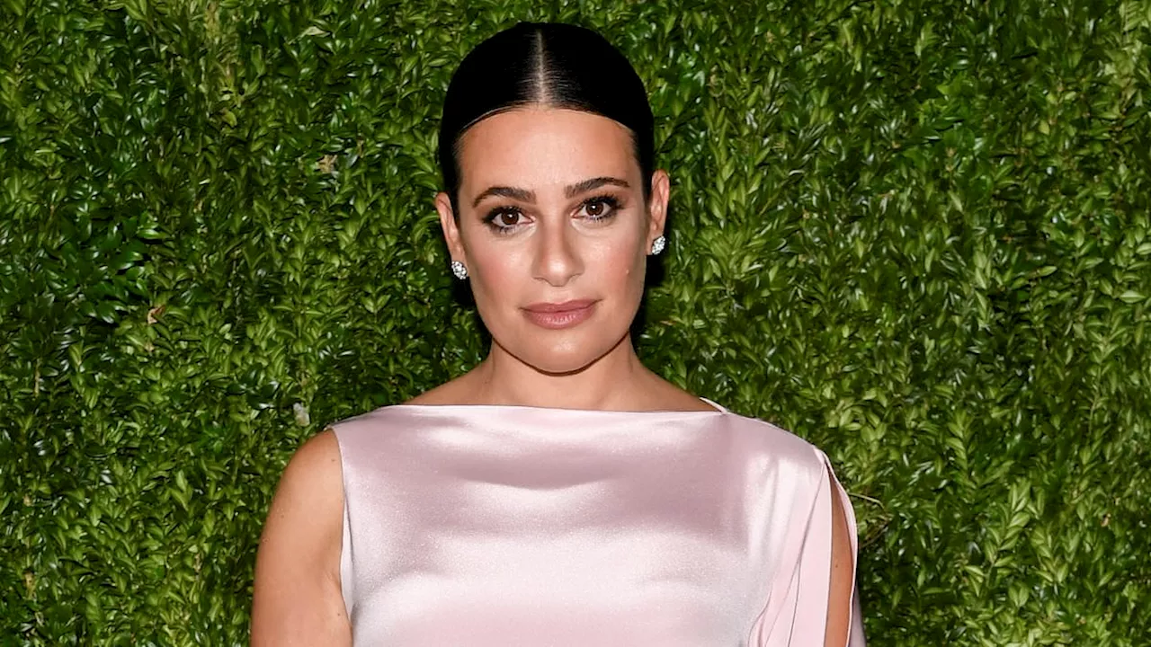 Lea Michele dons a blush pink dress to Wicked premiere nearly three months after giving birth