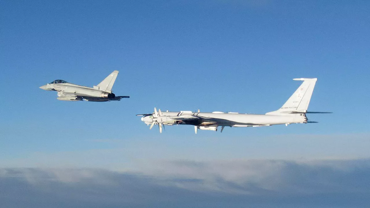 Britain scrambles Typhoon fighter jets to intercept Russian spy plane flying near UK airspace in...