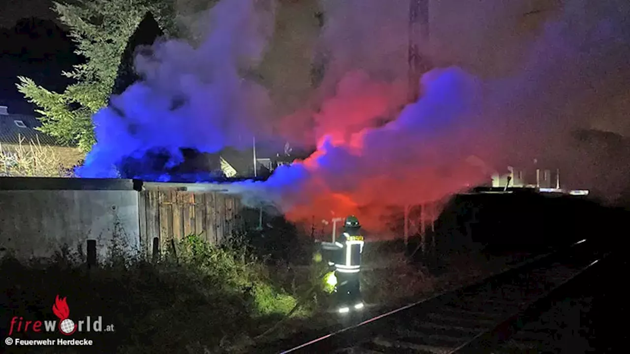 D: Gartenlaubenbrand direkt neben der Bahnlinie in Herdecke → 3 Personen mit Rauchgasvergiftung