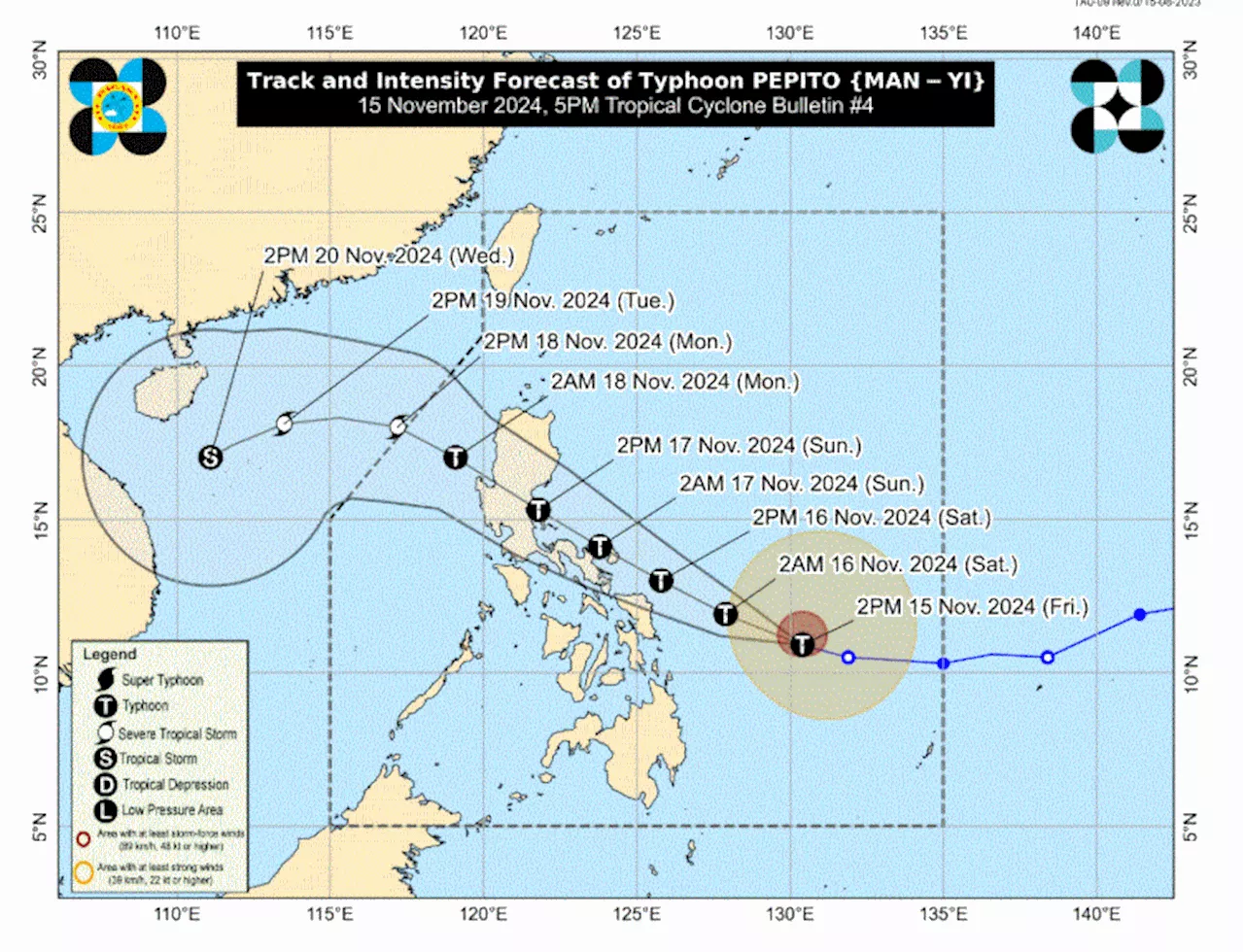 PAGASA: More areas under wind signals due to Pepito; Ofel re-entry possible