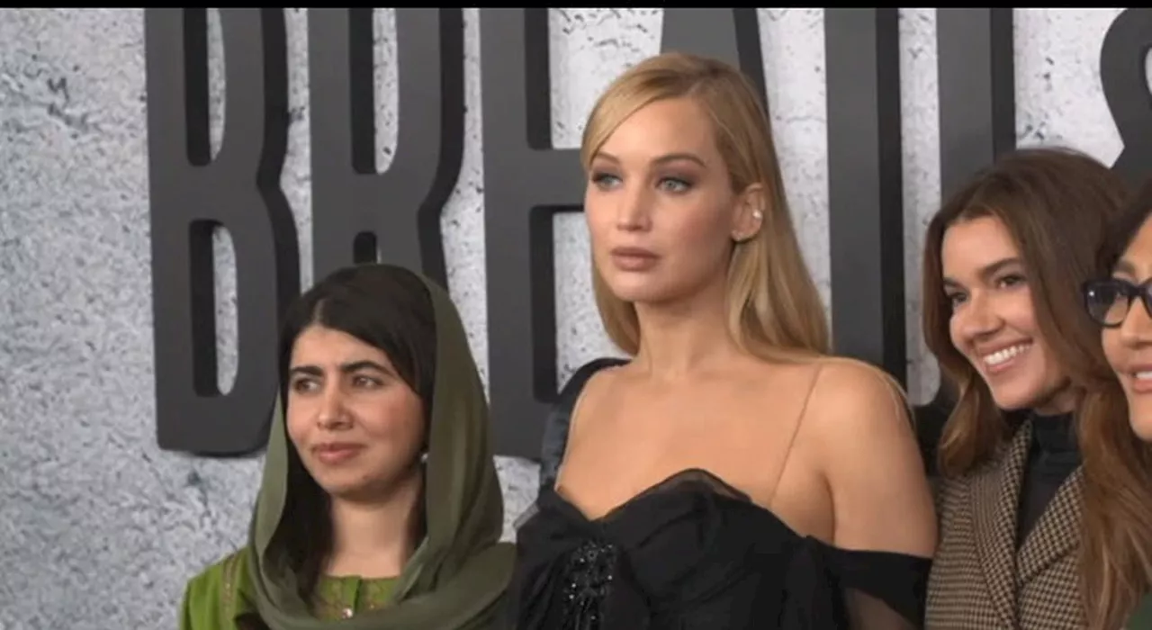 Malala e Jennifer Lawrence alla prima di un documentario afghano