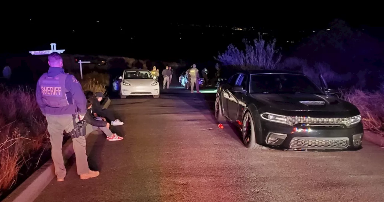 Police officers take down street takeover near Temecula – with infant reportedly a passenger in 1 car