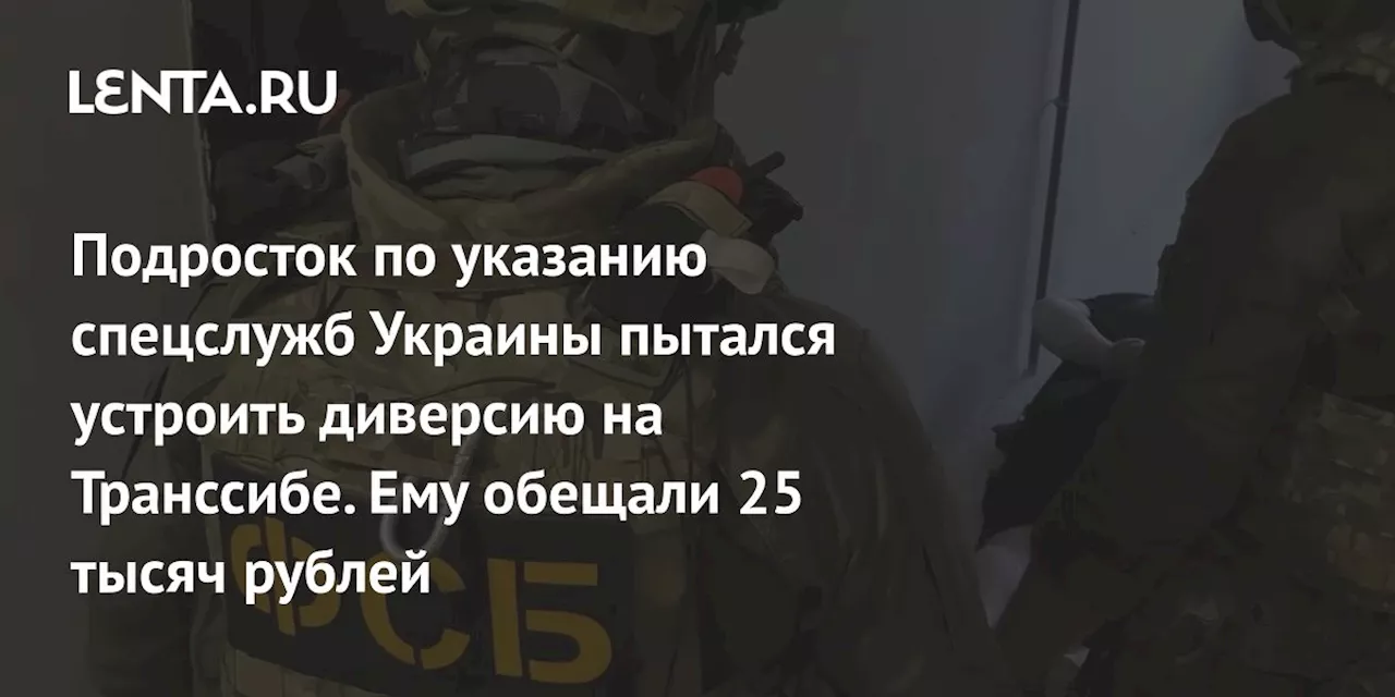 Подросток по указанию спецслужб Украины пытался устроить диверсию на Транссибе. Ему обещали 25 тысяч рублей