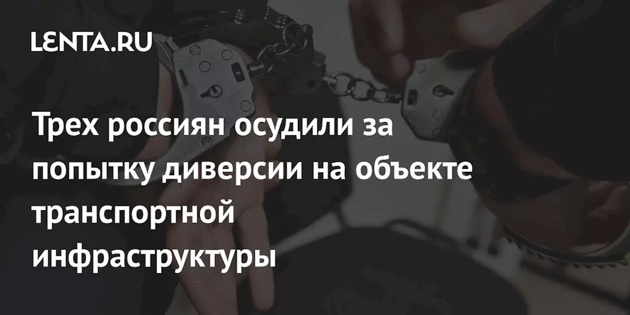 Трех россиян осудили за попытку диверсии на объекте транспортной инфраструктуры