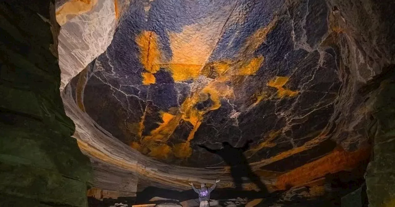 Lancashire's dragon eye cave only reached by window in the floor