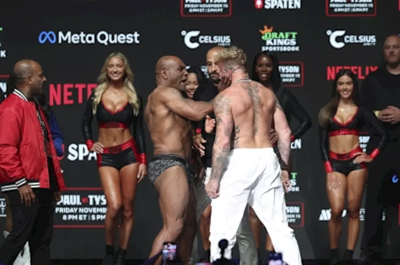 Mike Tyson lands first blow on Jake Paul at fiery weigh-in, vows ‘talking’s over’