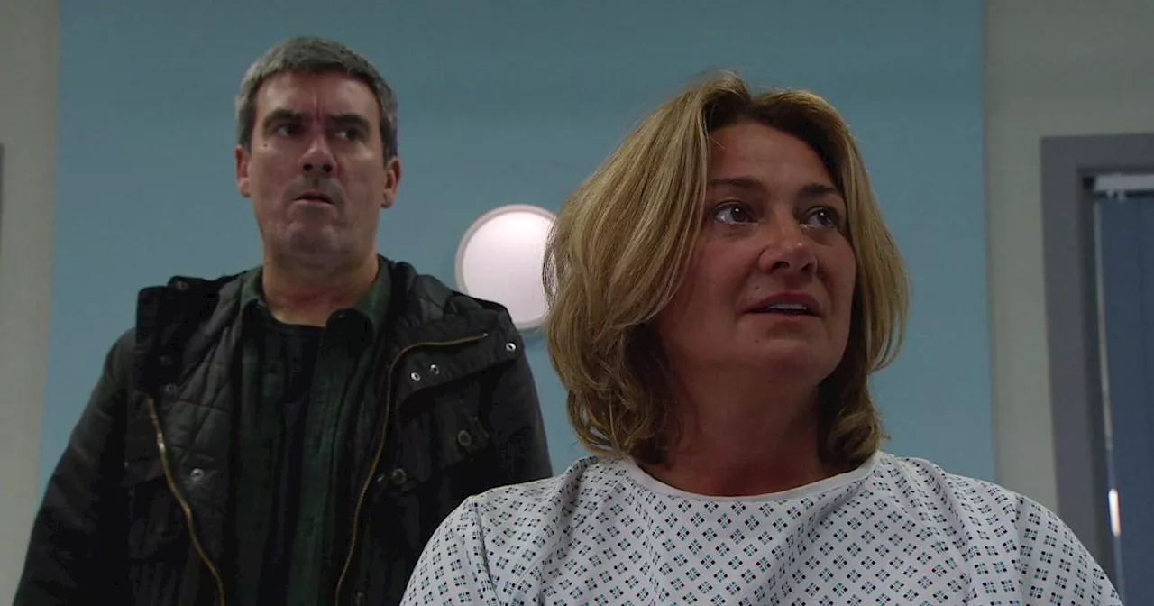 Cain left covered in blood as Moira rushed into surgery in Emmerdale