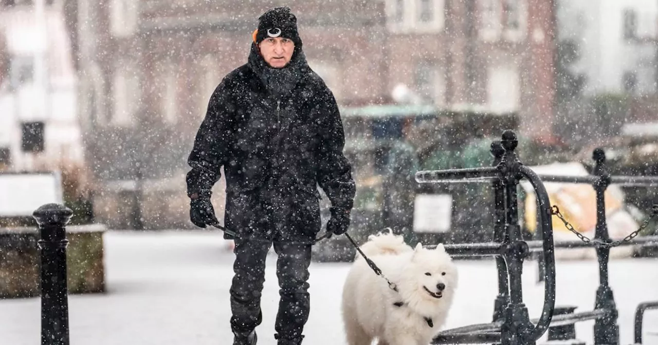 UK weather map shows snow forecast and Met Office issues weather warnings