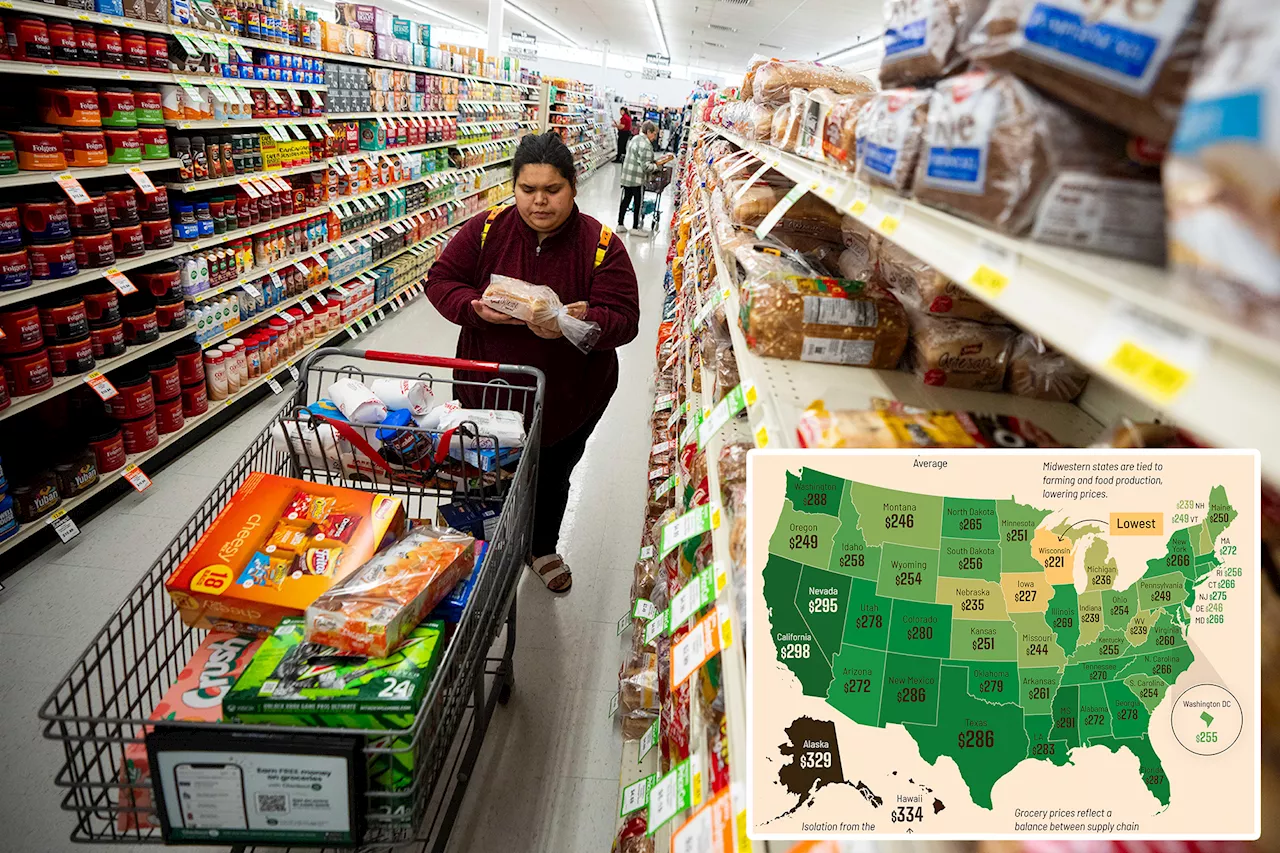 Here's how much each state pays for groceries in 2024 — with some Americans forced to shell out more than $300 per week