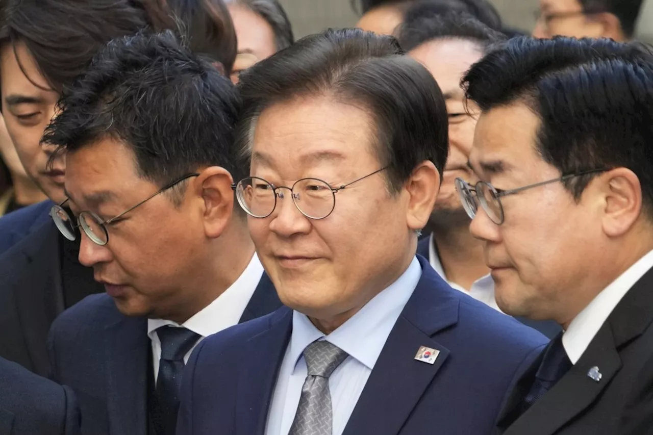 South Korean opposition leader gets a suspended jail term for violating election law