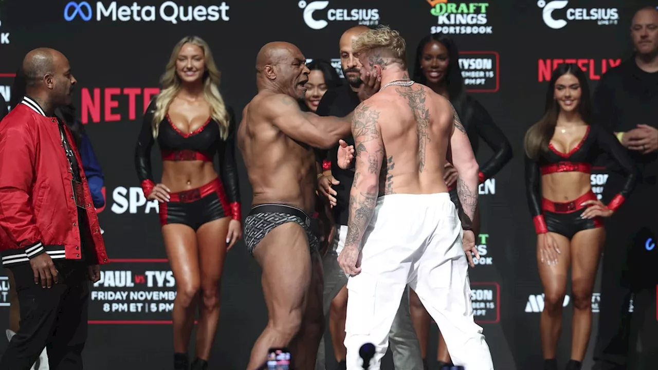 Mike Tyson Slaps Jake Paul at Weigh-in Before Netflix Boxing Match