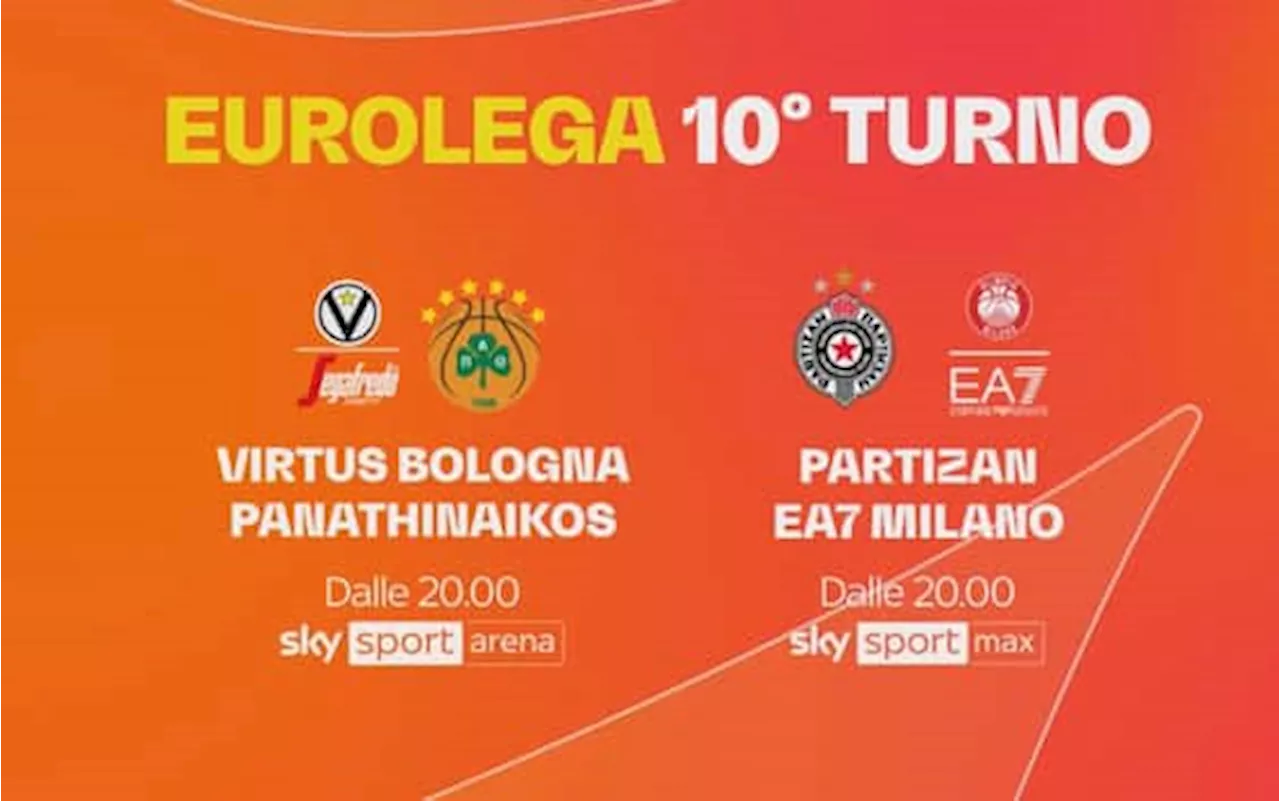 Olimpia Milano e Virtus Bologna in Eurolega: le partite in tv e streaming su Sky