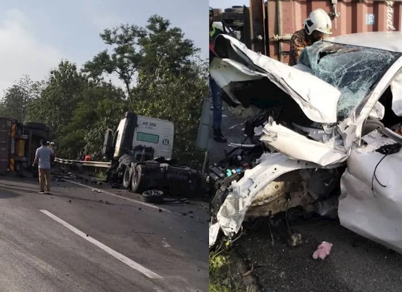 Trailer menace: Lorry driver claims he lost control because of a burst tyre