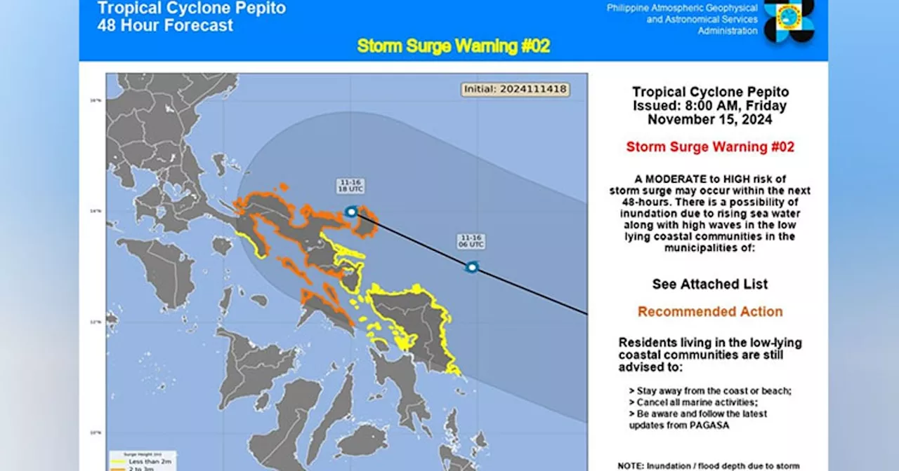 Pagasa warns of storm surge due to Typhoon Pepito