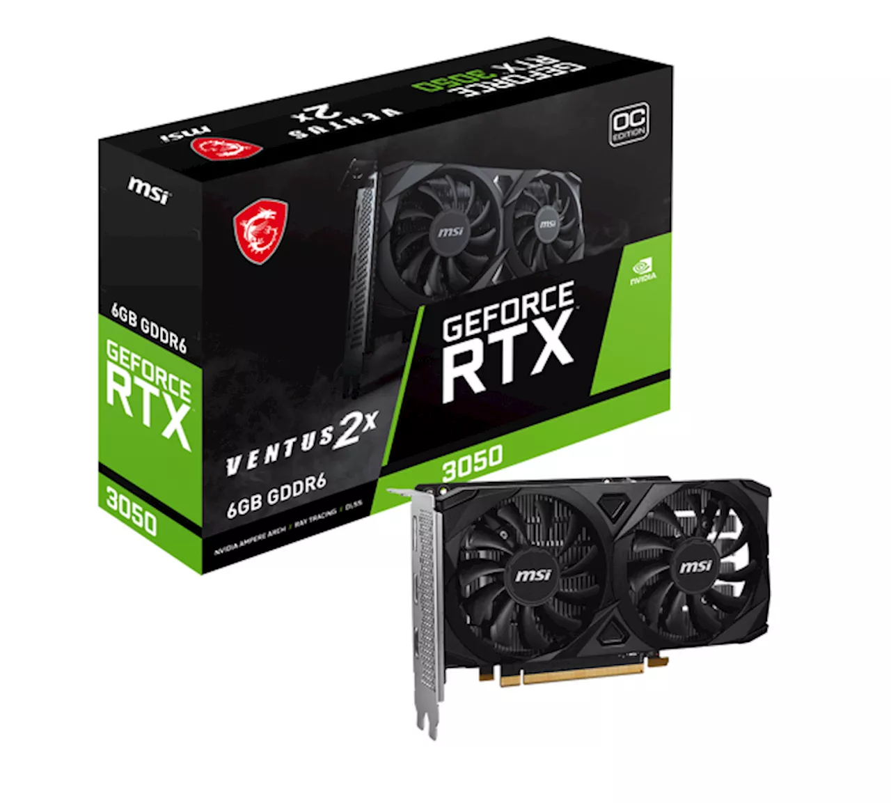 MSI、NVIDIA(R) GeForce RTX(TM) 3050を搭載したグラフィックスカード「GeForce RTX(TM) 3050 VENTUS 2X E 6G OC」を発売