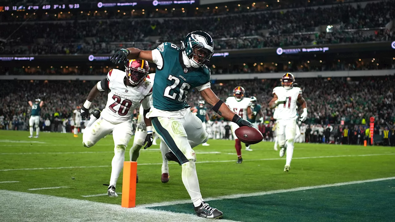 Barkley runs for two TDs, Eagles beat Commanders to stretch NFC East lead