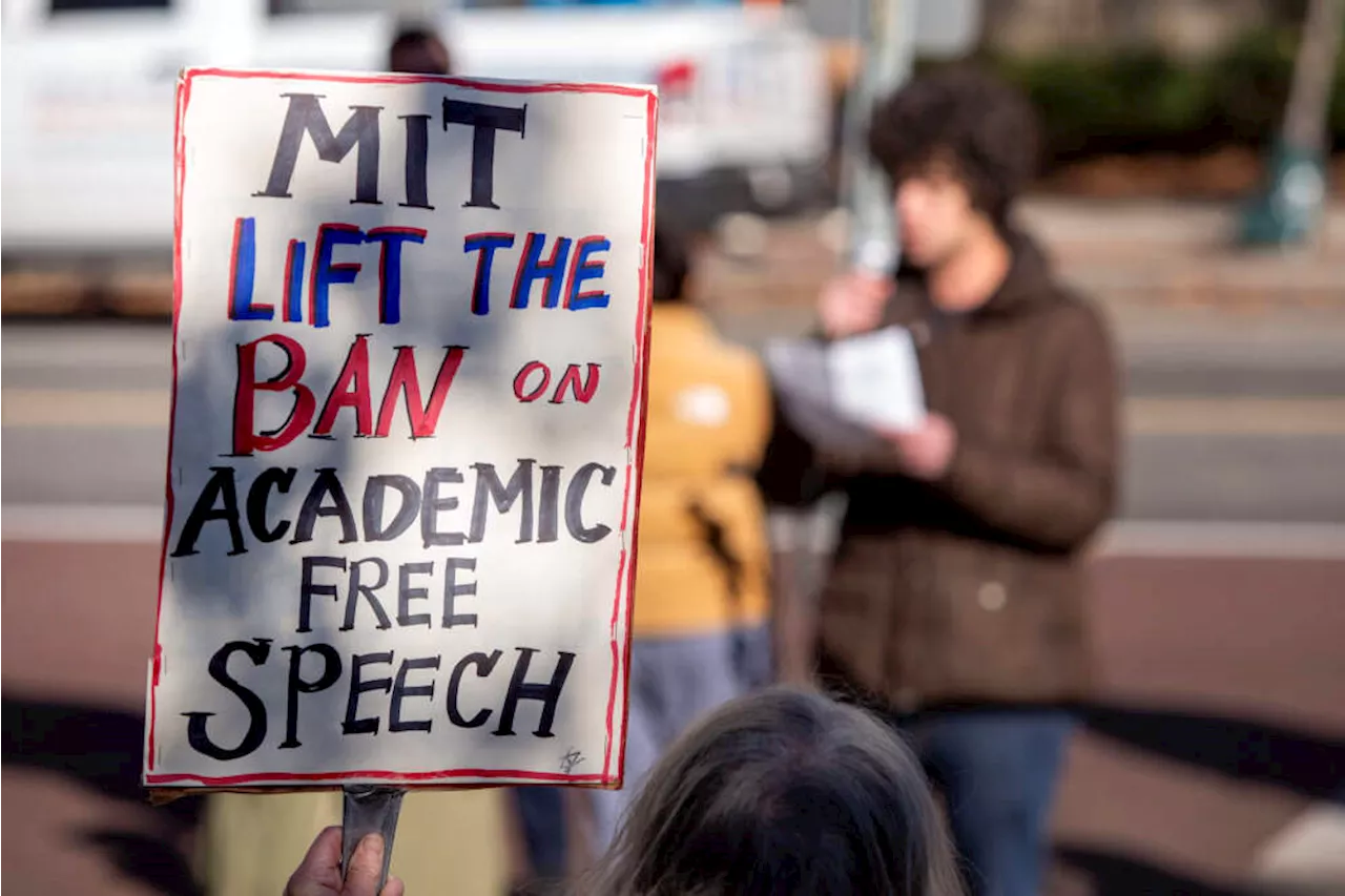 Students protest following MIT’s decision to ban issue of pro-Palestinian magazine