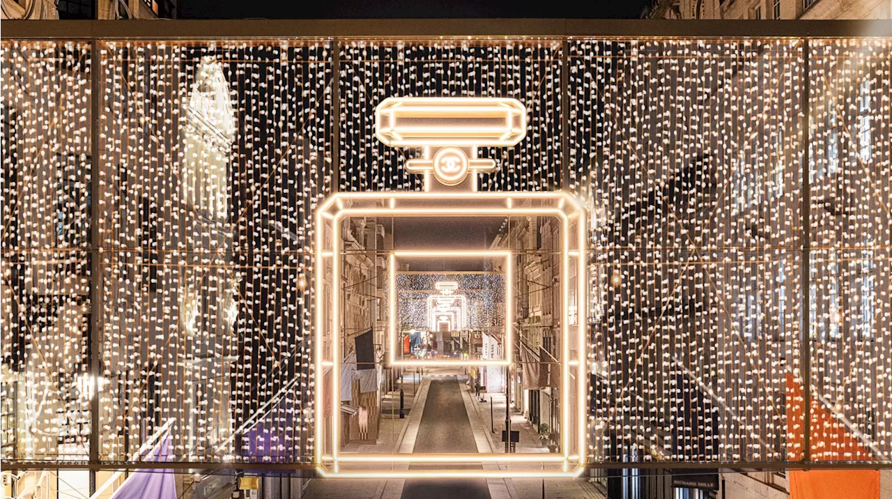 Chanel, Lucy Boynton Light Up Piccadilly, Oxford Street With No.5-inspired Christmas Lights