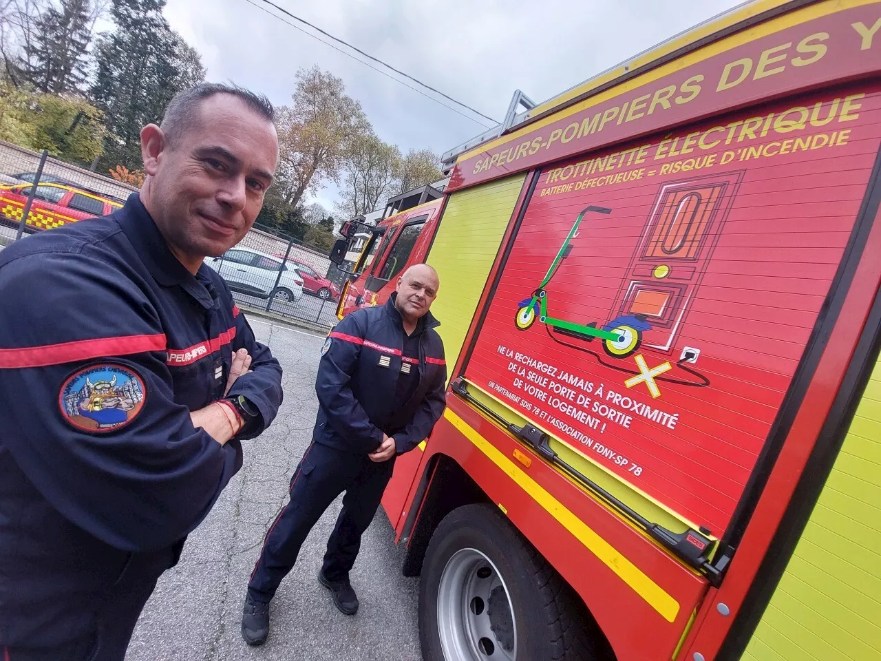 Batteries au lithium : les pompiers des Yvelines affichent le danger sur leurs fourgons