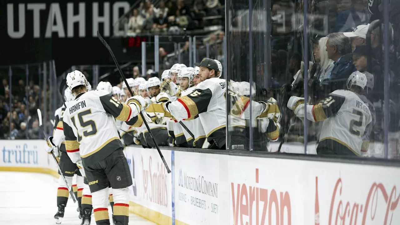 Karlsson scores 2 late goals and Golden Knights rally for 4-2 win over Utah