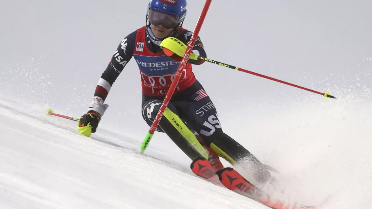 US skier Mikaela Shiffrin builds big lead in 1st run of World Cup slalom, approaches career win 98