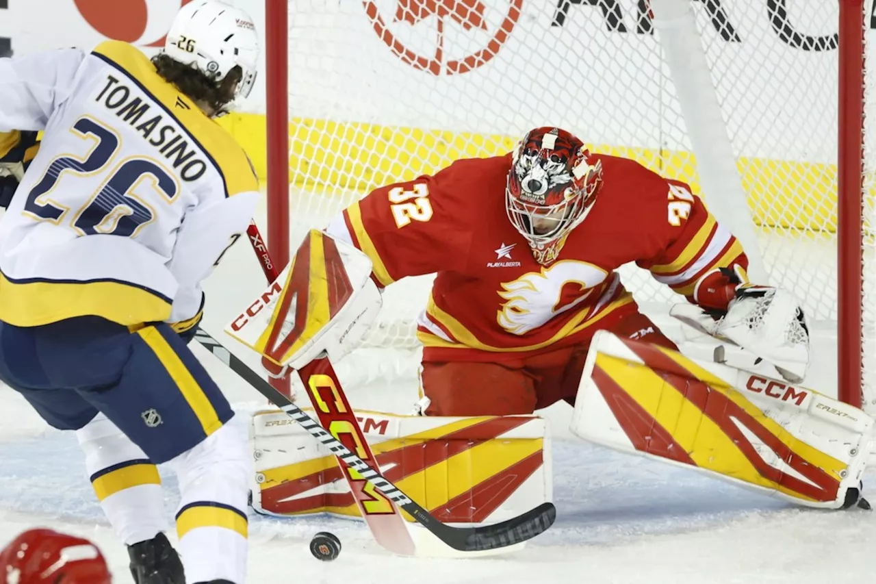 Miromanov and Coleman score, Wolf earns shutout as Flames blank Predators 2-0