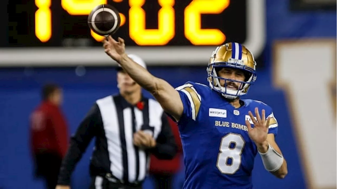 Veteran QB Zach Collaros leading 'special' Blue Bombers team into Grey Cup