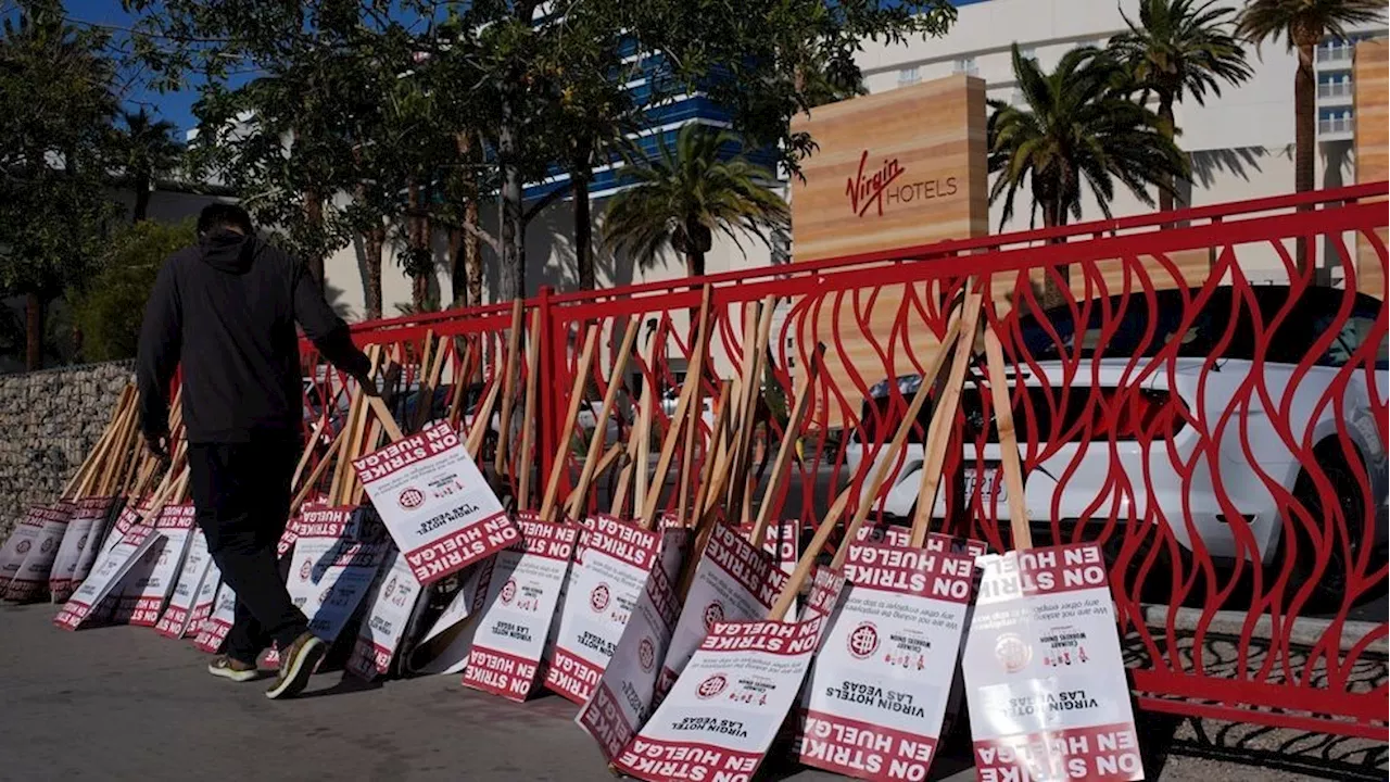 Culinary Union members hold firm on second day of open-ended strike near Las Vegas Strip