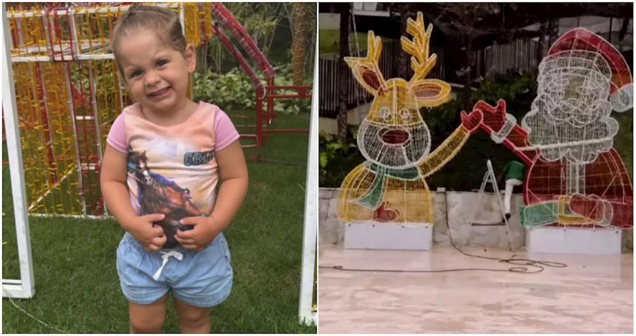 Filha de Virginia posa com decoração natalina luxuosa da família, e web comenta