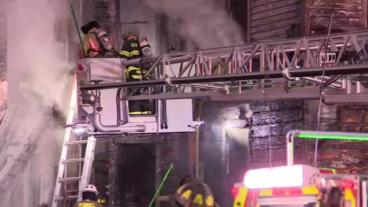 5 injured after 3-alarm blaze inside Bucks County duplex