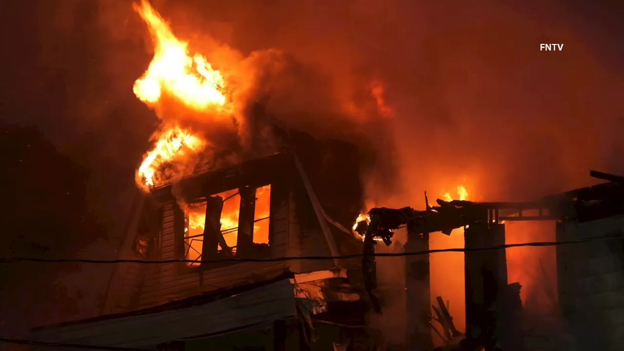 Newark, NJ fire rips through homes displacing dozens overnight