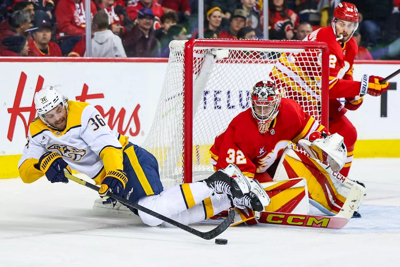 Miromanov and Coleman score, Wolf earns shutout as Flames blank Predators 2-0