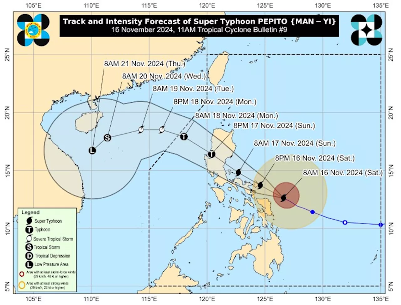 Pepito now a super typhoon; Signal No. 4 up over 2 Bicol areas