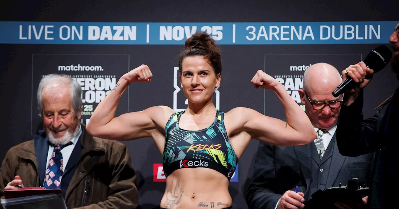 Chantelle Cameron reacts to Katie Taylor's win over Amanda Serrano