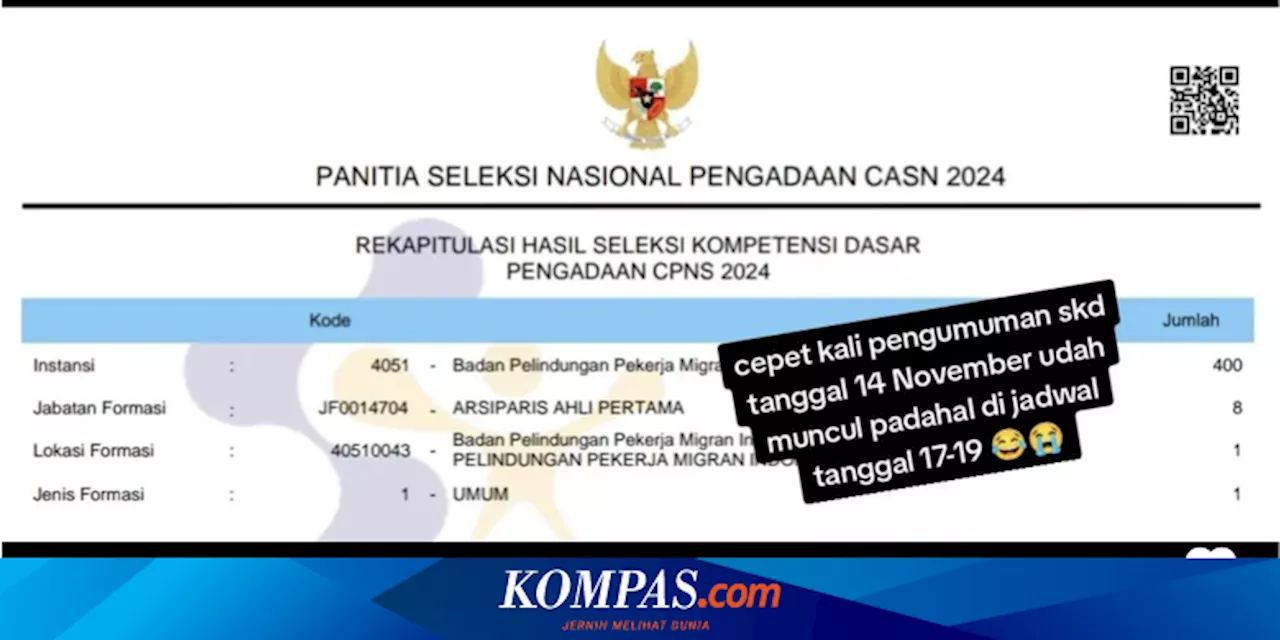 Beredar Pengumuman Hasil SKD CPNS 2024 yang Lebih Cepat dari Jadwal, Ini Penjelasan BKN