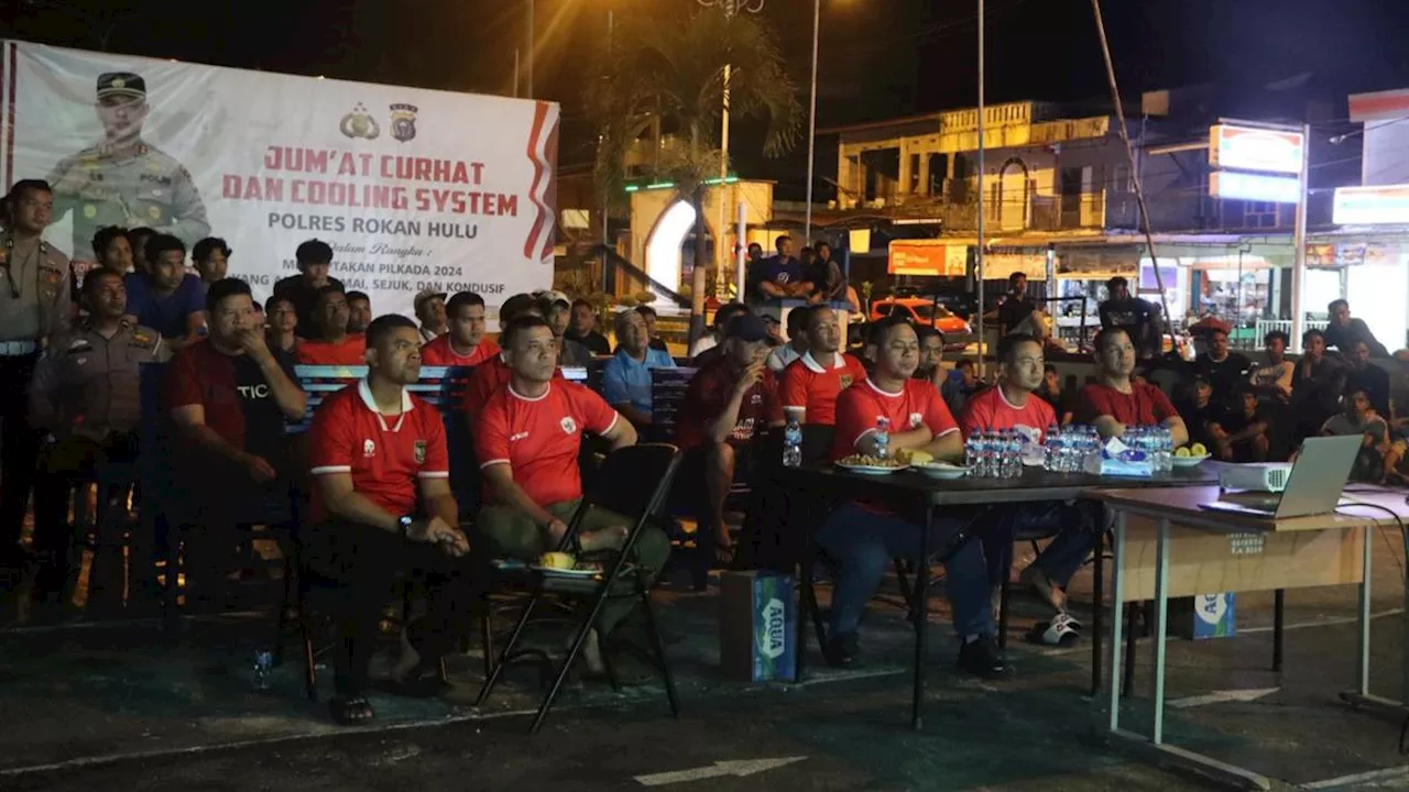 Nobar Timnas Indonesia vs Jepang, Polisi Ajak Warga Rohul Lawan Golput