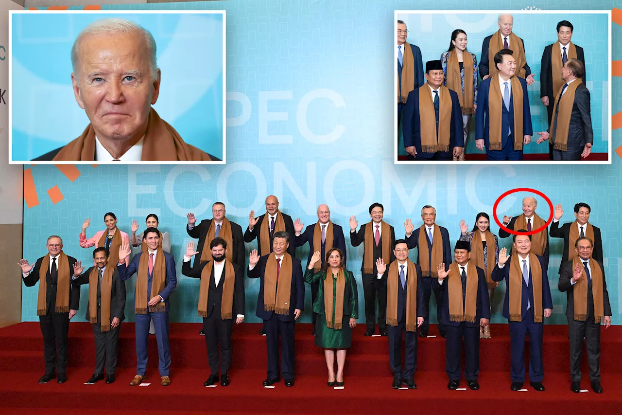 Lame-duck Biden humiliated with back-corner spot in APEC family photo as China's Xi get place of honor in front row